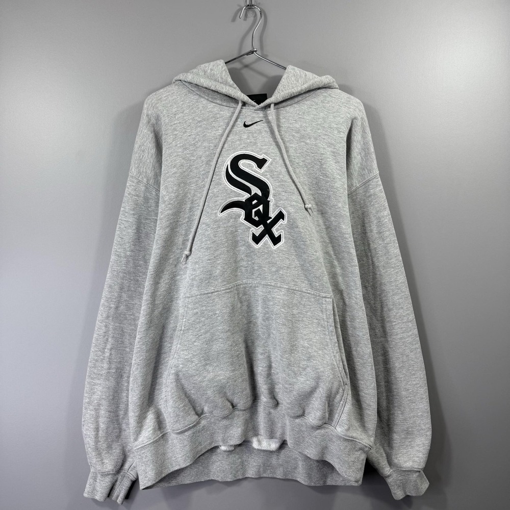 Nike Center Swoosh Chicago White Sox Hoodie Mens XL Gray MLB Baseball Pullover